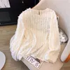 Kvinnor BLOUSES 2024 SPRING High-End French Style Commuter Long Puff Sleeve Round Neck Tassel Beaded Outer Wear Top Closing For Women Blus