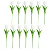 Dekorativa blommor 12 datorer Fake Home Tulips Dekor Prorn inomhus blomma sovrum vit emulering brud