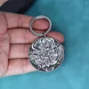 Anahtarlıklar Nedar Üçlü Ay Tanrıça Lotus Çiçek Kerecting Gravraved büyücülük Kötü Göz Tılsım Keychain Muska Wiccan Takı Anahtar Zinciri