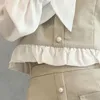 Abiti da lavoro Mini gonne set Women Chic Ruffles Patchwork Tops Elegant Temper Office Ladies Mature in stile coreano Trendy Spring Sweet Two