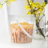 Flatvaruuppsättningar 5 datorer Milk Tea Bucket Grade Movie Night Supplies Popcorn Storage Container HDPE