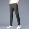 Мужские брюки стильные мужчины летняя стройная посадка средней талии эластичные мягкие брюки мужская одежда