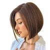 Perücke für Frauen mit kurzer Straight Hair Bobo Matte Synthetische Hochtemperatur Seidenperücke Vollköpfchenabdeckung 240407