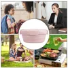 Dinnerware Collapsible Lunch Container Silicone Grade Box For Camping Foldable Portable Containers Reusable Dishwasher Safe