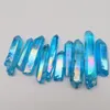 Декоративные фигурки 100 г натуральный кристалл титановый кварцевый столб Ангел Ангел Голубой Аура Пойнт Обелиск палочка для продажи
