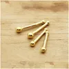 Bolzenohrringe 1PCS Pure 999 24k Gelbgold Ohrstange Schutzgesundheit Doppelend Ball Mini-Ohrring nur 1 Stück Drop Lieferung Schmuck Dhxfp