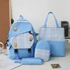 Sac à dos kawaii mignon grande capacité 5pcs / sacs scolaires pour adolescents sacs de mode de mode portables sacs de voyage décontractés portables