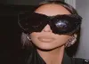 Solglasögon Trendiga Kardashan Fur Women Brand Designer Overdimensionerad Black Cat Eye Sun Glasses UV400 Vinterskuggor Dekorativa Eyewear8633966