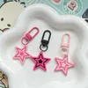 سلاسل المفاتيح Lanyards Rose Red Pentagon Star -keychain keychain women Girls Fashion Cartoon Prote