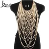 Collana esagerata Super Long Pendants Necklace Women Trendy Pearl Choker Cower Body Gioielli Gold Spalla Gold Gold Y200918214L