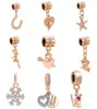 Бесплатная доставка Moq 20pcs Rose Gold Starfish Angel Magic Girl Vinging Bead Charms Fit Оригинальные браслетные украшения DIY J0248708010