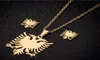 Uttalande örnstålhalsband Delikat mode Albansk flagga dubbelhuvud Bird Choker Pendants for Men Women Collier5065345