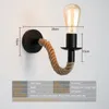 Lampe murale Rope American Vintage Sconce Lights Fixture E27 Décor industriel Light Light Indoor Lighting Retro