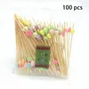 Couverts jetables 100pcs / pack Portable motif amour accessoires de voyage cupcake fruit fourche fête dessert outils de nettoyage des dents