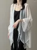 Malhas femininas de manga longa verão de proteção solar roupas femininas cardigãs cardigãs de casaco solto casaco ladrinha xale de ara
