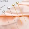 Stud Earrings Women's 925 Sterling Silver Ear Needle Heart Fringe Pendant Korea Temperament Wedding Fashion Party Jewelry