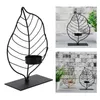 Candle Holders Leaf Shaped Tealight Holder For Table Decor Metal Votive Stand Centrepiece Shelf