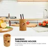 Förvaringsflaskor bin heminredning minimalistiska gafflar hållare bordsartikel enkel dekoration kök hink bambu knivar arrangör
