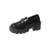 Casual Shoes Comemore 2024 Federleder weibliche dicke Bodenpumpen Lefthand Schuhplattform High Heels