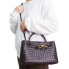 Woven Bags for Women Bowknot Small Tote Hobo Shoulder Crossbody Pu Leather Handwoven Satchel Purses