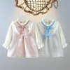 Lawadka 6m-3t Vestidos de otoño de primavera para niñas ropa de moda de niña vintage para niña para la princesa de princesa vestida 240412