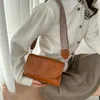 Shoulder Bags Vintage PU Leather Flap Women Wide Strap Handbag Purse Fashion Designer Crossbody Bag Female Casual Travel Pillow