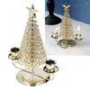 Candle Holders Candlestick Ornaments European Metal Christmas Tree Shape Wax Holder Home Decoration Double Gold