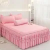 Bed Dress Lace Set Skirt Bedspread Home Textile Solid Bedroom Coverlets Bedspreads Sheets Dust Cover Bedding 240415