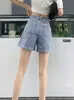 Zoki Design Women Letter Denim Shorts HarajukuカジュアルヴィンテージAライン夏韓国のハイウエストプレッピースタイルジーンズ240415