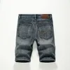 Pantalones cortos de verano jeans hombres de mezclilla estiramiento de color azul oscuro diseño de moda para hombres delgados jeans cortos hombre 240409