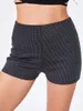 Kvinnors shorts kvinnor glänsande strass glittrande hög midja sommarsekvens glitter sexiga korta byxor gnistrande cyklist