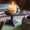 Bandlers Epikto Vintage Candlestick Handder Rack Antique Retro Cast Iron Pographie accessoires Garden Table de mariage DÉCOR