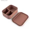 Bento lådor 700/1300 ml 3 Rids Microwavable Sile Lunch Box Children Adult School Office Food Storae Container Bento Box med lock L49