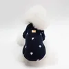 Abbigliamento per cani Abbigliamento da pet per animali domestici carini stelle giacca da stampa per cagnolini per gatti inverno vestiti in pile di felpa per maglione caldi