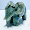 装飾的な置物7.8cm天然のラブラドライト象の彫刻彫刻刻まれたクォーツクリスタルレイキフェンシュイホームデコレーションストーン彫像1PCS