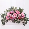 Decoratieve bloemen Wedding Boog kunstmatige raam gordijn muur hangende bloemen achtergrondfeestbenodigdheden welkom bord