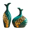 Dekorative Figuren leichte Luxus High-End-Keramik Vase Wohnzimmer Desktop Weinschrank Ornamente Blumenarrangement Handwerk Home