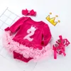 Set Girl pour enfants Babe Couleur solide Robe pour enfants dessin animé Hobe de chaussure pour enfant en bas âge à manches longues à manches longues