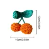 Keychains Lanyards New Knitted Fruit Keychain Simulation Handmade Cherry Key Ring For Women Girl Car Bag Key Pendant Jewelry Gift