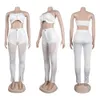 Designer Tracksuit Femmes Sexy Lady Vêtements printemps et Autum 2xl Mesh Bra Top Mid Taist Two Piece Pantor Set Nightclub