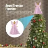 Décorations de Noël Angels Tree Topper Star Angel Treetop avec une poupée de robe de luxe debout