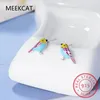 Stud Earrings 925 Sterling Silver Exqusite Kingfisher For Women Colored Bird Ear Studs Trendy Gift Fine Jewelry BSE690