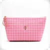 Cosmetic Bags Washing Bag Beautiful Girl Makeup Little Fresh Pink Checked Storage Cute Wholesale Waterproof