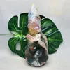 Figurines décoratives Big Natural Gemstone Ocean Jasper Tower Torch Rainbow Crystal Geode Home Garden Decoration Spiritual Rock Witch Healing