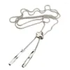 Bow Ties Mens Women Bolo Tie Metal Chain Flower Pendant Pendant Charm