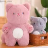 Dolls de pelúcia Kawaii Furry Animal Cat Plush Pilled Toy Doll Pillow Room Decoração brinquedo fofo bebê namorada presente de aniversário y240415