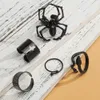 Creatief gepersonaliseerde laadcombinatie set met 20 stuks, zwarte ring set, vrouwelijke ontwerpzintuig, niche en minimalistisch