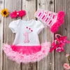 Children's Clothing, Baby Girl, One Year Old Short Sleeved Wrap Skirt, Toddler Shoes and Socks Set, Rose Pink Dress