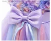 Girl's Dresses 2024 New Girls Dress 1-10 år gammal barns blommakaka Princess Dress Carnival Halloween Performance Clothing T240415