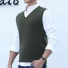 Gilet pour hommes Pull d'hommes Viete coréenne V Col Neck Business Casual Fitted Version Pullover Sans manches en tricot de mode masculine en tricot